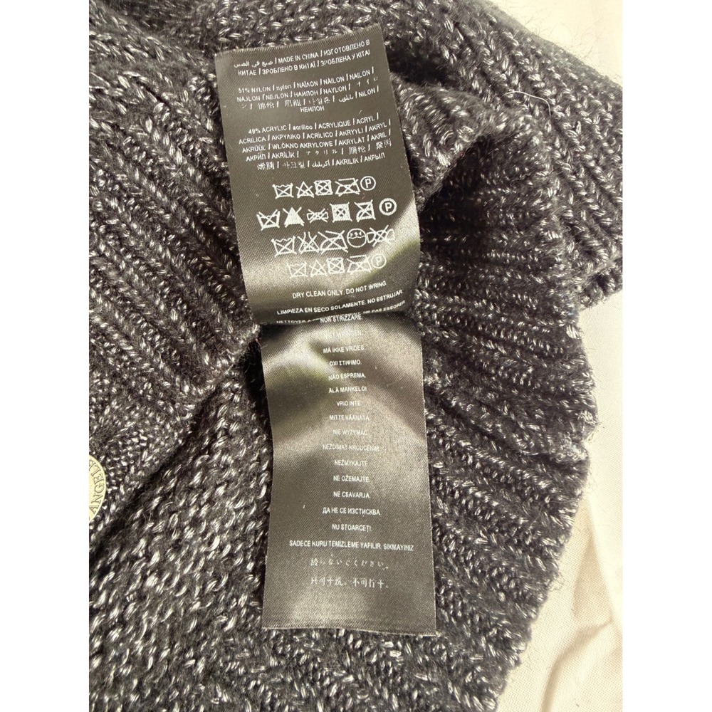 Guess Cardigan Sweater Large Charcoal Gray Double Breasted Shawl Collar Knit - Picture 9 of 10